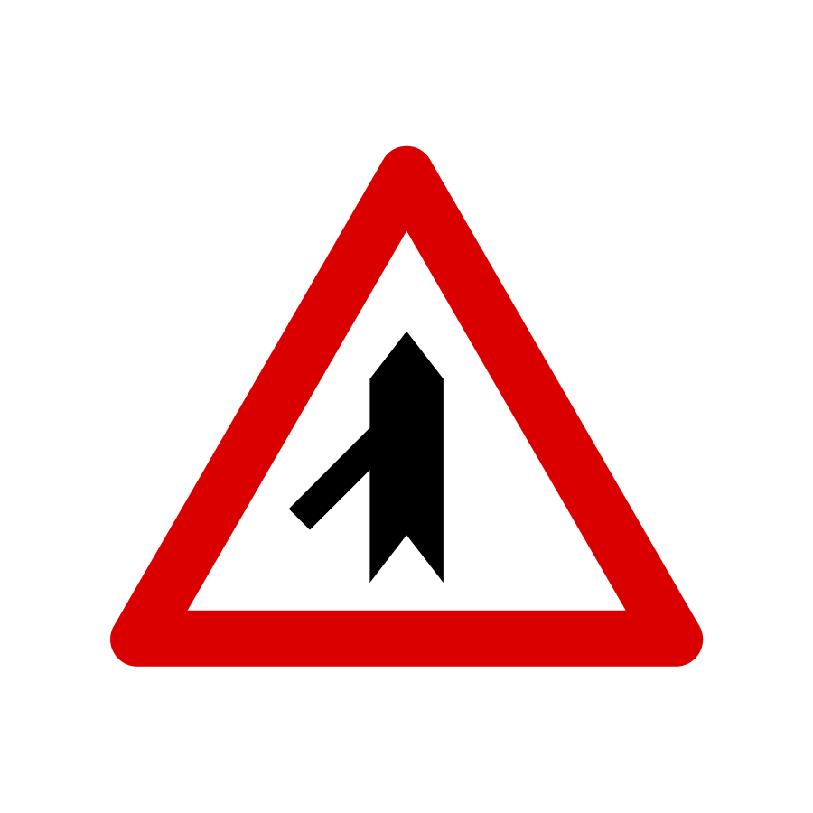 Знак 1.32.X Прилягання другорядної дороги