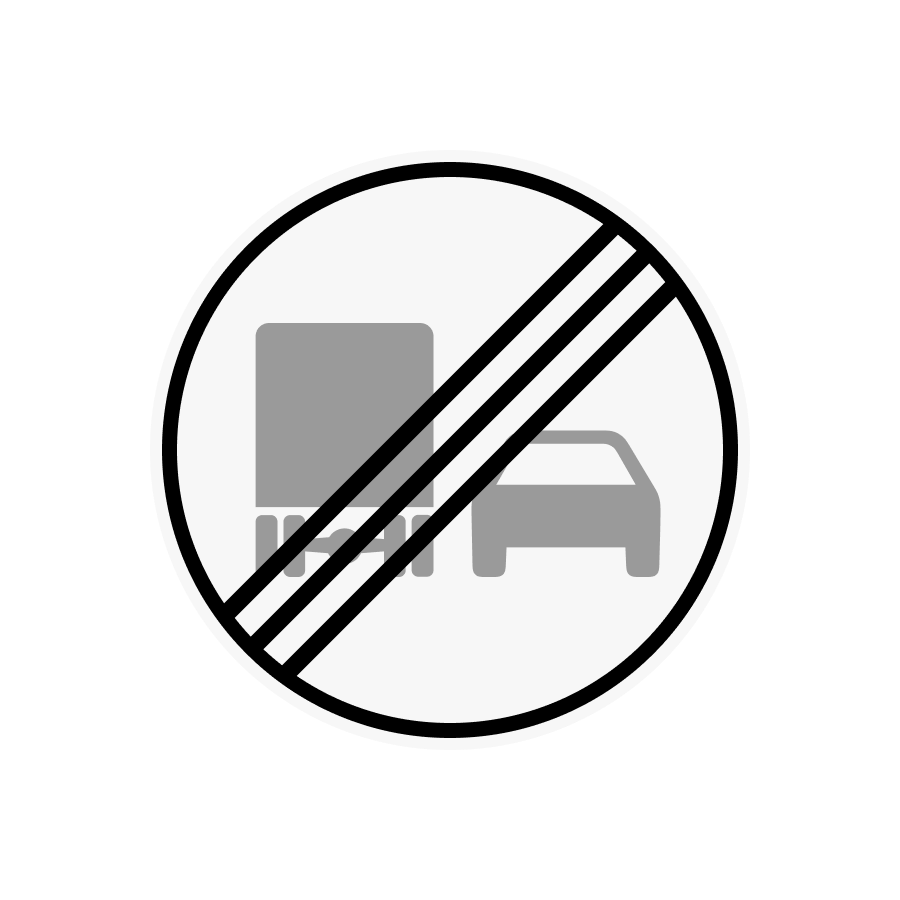 Знак 3.28 Кінець заборони обгону вантажним автомобілям