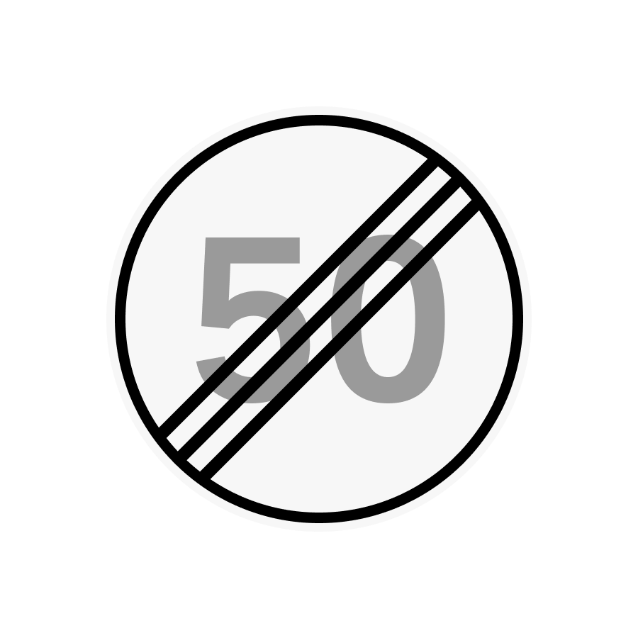 Знак 3.30 Кінець обмеження максимальної швидкості