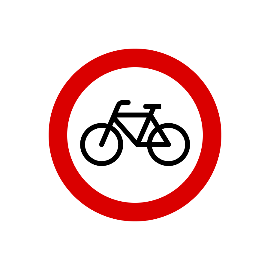 Знак 3.8 Рух на велосипедах заборонено