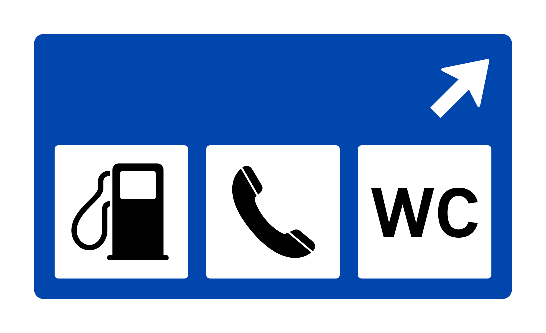 Щит із трьома знаками сервісу