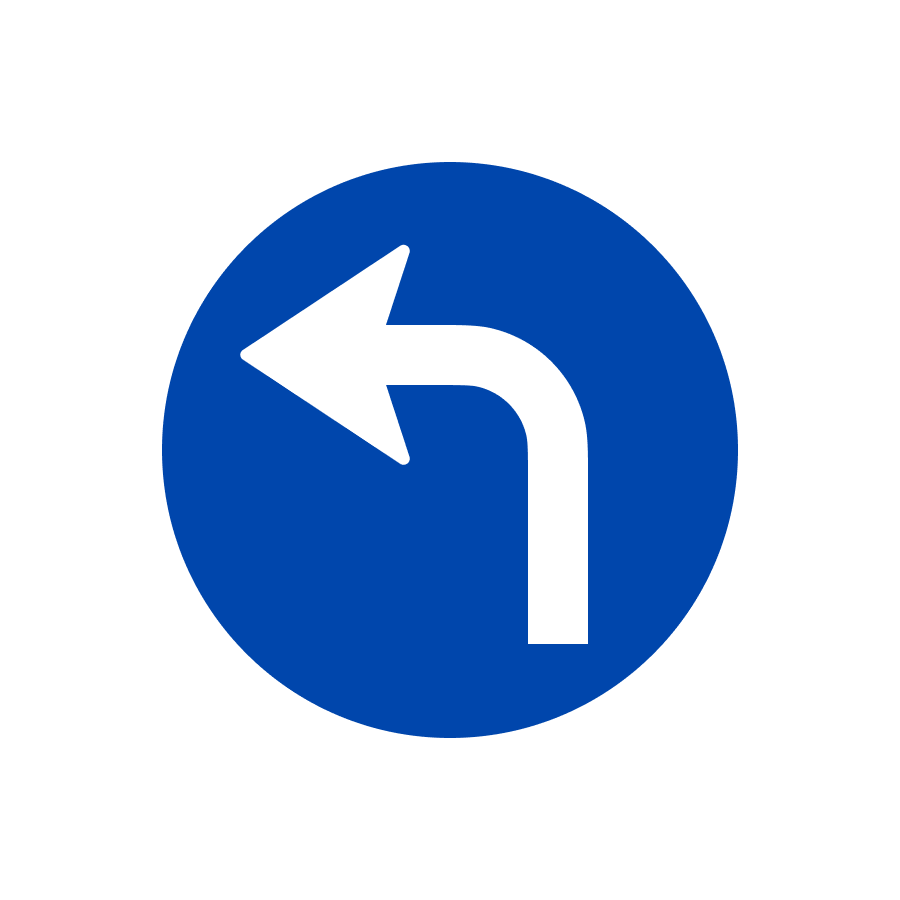 Знак 4.3 Рух ліворуч