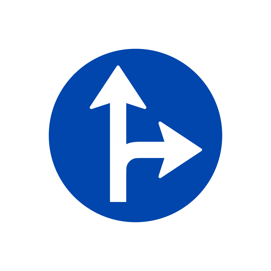Знак 4.4 Рух прямо або праворуч