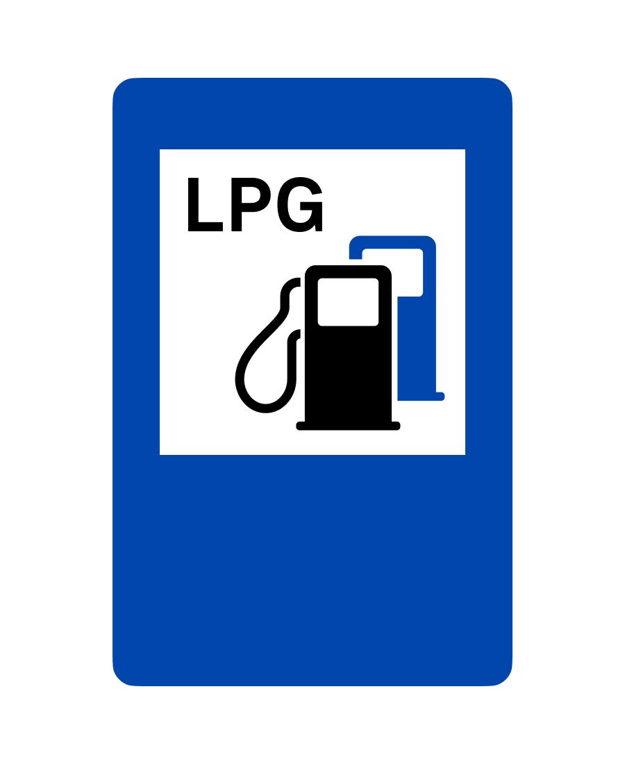 Знак 6.7.4 Автозаправні станції (бензин, дизельне паливо, газ)