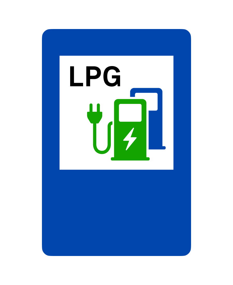 Знак 6.7.6 Автозаправні та електрозарядні станції