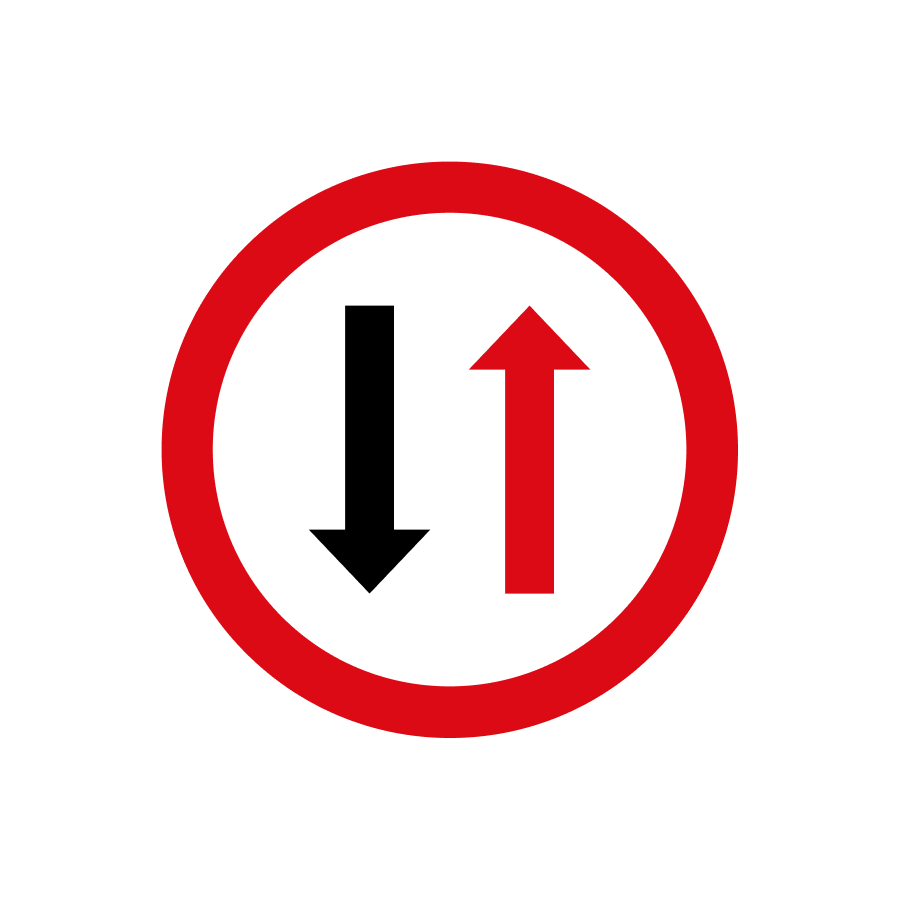 Конвенційний варіант знака «Перевага зустрічного руху»